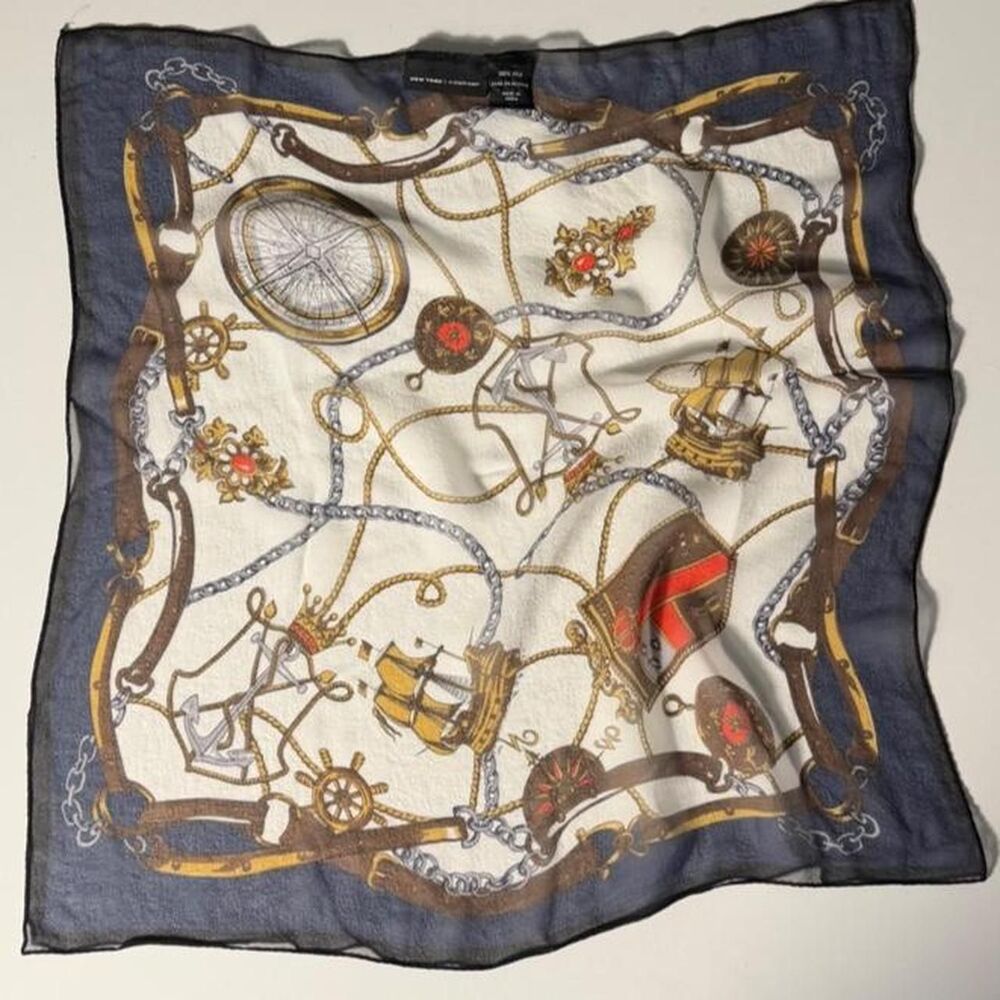 New York & Company silk maritime scarf